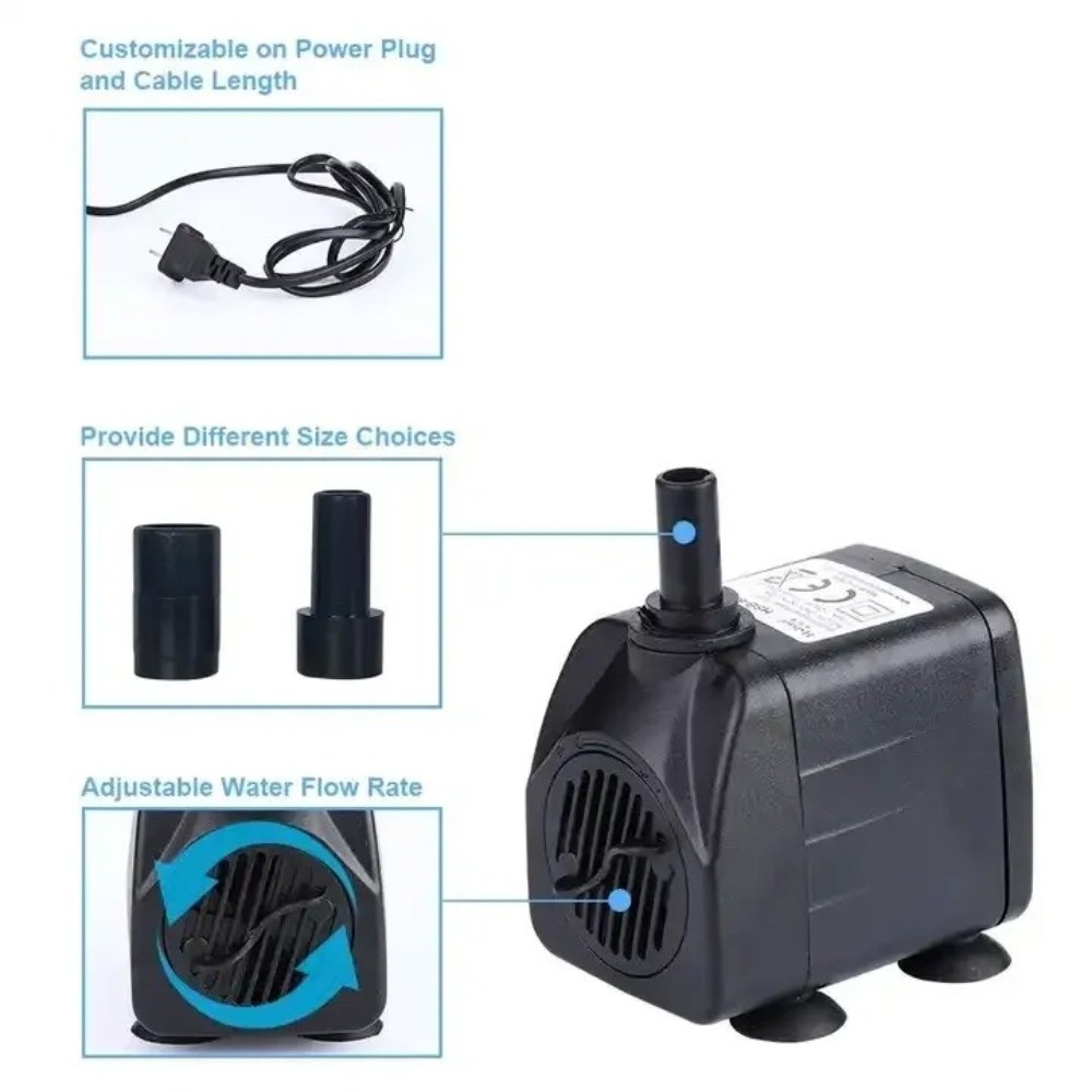 Marine Aquarium Mini - Zwarte onderwaterwaterpomp Onderwater ultrastille filterpomp voor