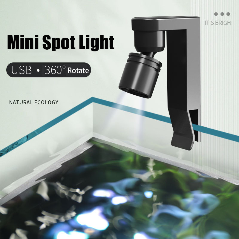 Marine Aquarium Mini - USB-klemlicht Waterdicht wit/geel kleur Spotlicht voor