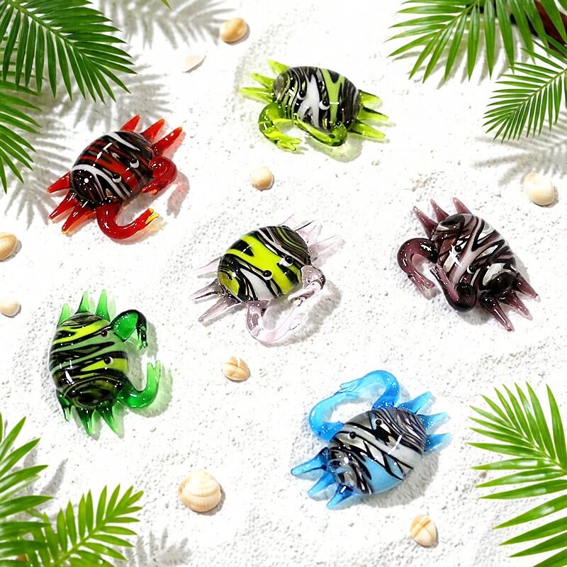 Marine Aquarium Mini - Handgemaakt schattig mini glazen krabfiguurje, klein